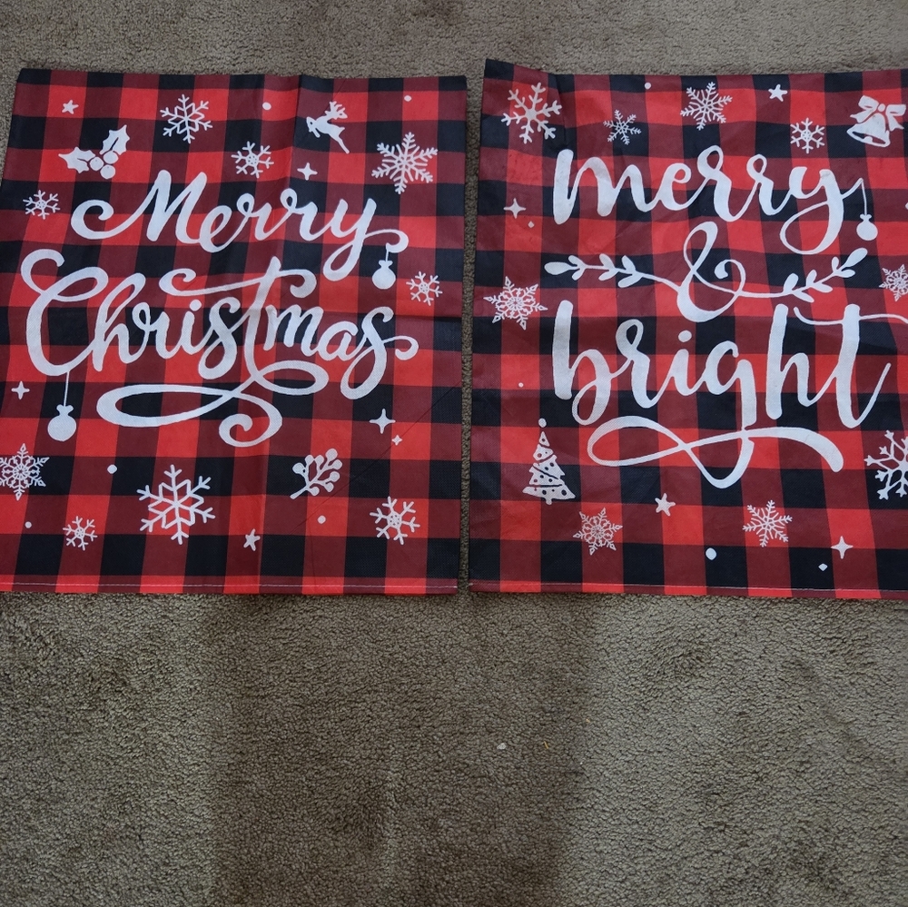 Merry & Bright Buffalo Plaid Holiday Throw Blanket - Red and Black